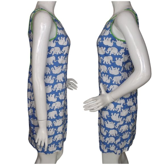 LILLY PULITZER Mini Dress, 2, Blue/White Elephants, Cathy Shift, Tusk in Sun - Picture 10 of 16